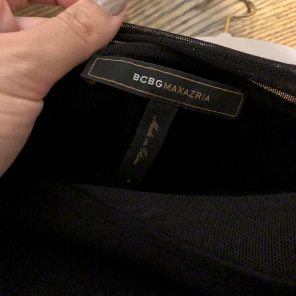 BCBGMaxAzria Bodycon Dress With Mesh Detailing Size: Small - Picture 4 of 9